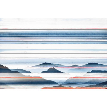 "Hidden Blue Mountains" Print on White Wood, 45"x30"