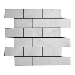 Statuary Crystal Marble Italian White Statuario 2x4 Mosaic Tile Polished - Home Accessories & Decor