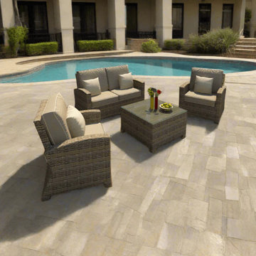 Forever Patio 5 Piece Cypress Swivel Chat Set