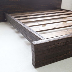 Dark Rustic Platform Bed - Bed Frames