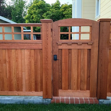Clear, Western Red Cedar Custom Fence and Gate in CA