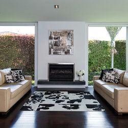 Black & White Cowhide Patchwork Rugs - Area Rugs
