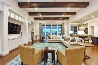 Photo of a transitional family room in Tampa.