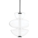Hudson Valley Lighting - Palermo Large 1-Light Pendant Black Nickel - A little bit modern, a little bit classic, Palermo's got it all. An LED tube light is surrounded by smooth pieces of stacked clear glass. Like sculptures suspended from the ceiling, these pendant lights add style and spark conversation.
