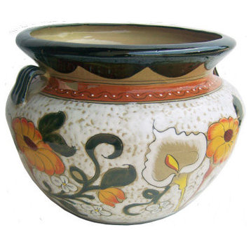 Big Lily/Sunflower Talavera Ceramic Pot