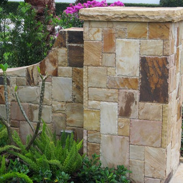 South Florida stone pillar entrance gate