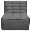 Marshall Scooped Seat Armless Chair, Gray Fabric