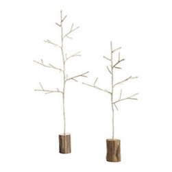 White Felt Tree Grove - Set of 2 - New - Holiday Decorations