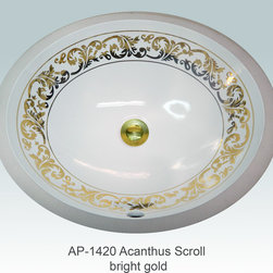 Hand Painted Undermounts by Atlantis Porcelain - Bathroom Sinks
