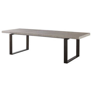 Catania Robards Butterfly Leaf Wood Dining Table in Quartz Gray