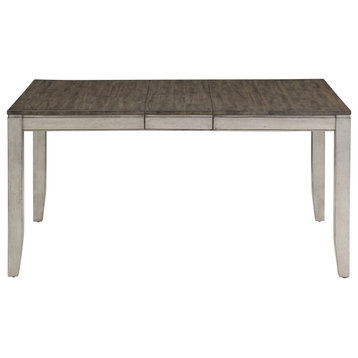 Abacus Two-tone Smokey Alabaster and Brown Dining Table with 12-inch Leaf