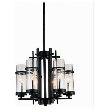 CWI Lighting 9827P18-6-101 6 Light Chandelier with Black Finish