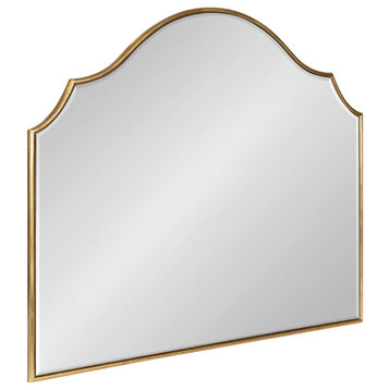 Leanna Framed Arch Wall Mirror, Gold 32x28