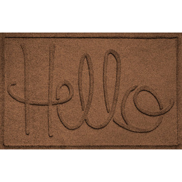 2'x3' Hello Doormat, Dark Brown