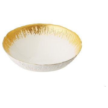 Classic Touch  Opaque White Bowls With  Gold Design