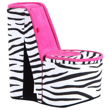 Benzara BM240364 High Heel Zebra Shoe Jewelry Box With 2 Hooks, Multicolor