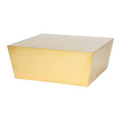 Nuevo Living Cube Coffee Table, Brushed Gold - Coffee Tables