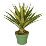 House of Silk Flowers, Inc. - Artificial Large Spike Yucca Plant in Large Pot - This artificial spike yucca succulent arrangement is hand-crafted by House of Silk Flowers. Show your sense of style by adding this to an empty corner in any room of your home or to add a little life to your office. This contains a professionally-arranged artificial spike yucca succulent securely "potted" in a non-decorative nursery pot 6" tall x 8" diameter. The plant has been arranged to allow 360-degree viewing. The overall dimensions are measured leaf tip to leaf tip, from the bottom of the pot to the tallest leaf tip: 22" tall x 20" diameter. Measurements are approximate, and will be determined by your final shaping of the plant upon unpacking it. No arranging is necessary, only minor shaping, with the way in which we package and ship our products. This product is only recommended for indoor use. Our unique patent pending design allows you to purchase one planter with multiple trees to change your design as your mood or the seasons changes.