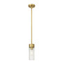 Brushed Brass Finish - Clear Glass Shade