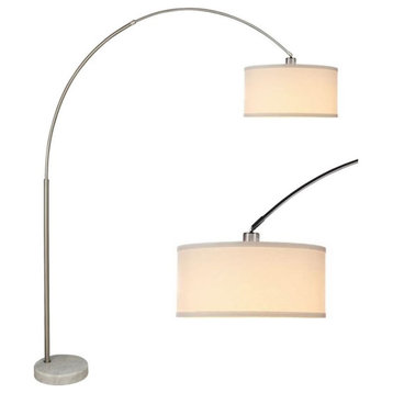 SH Lighting Clarktown 81" Tall Metal Adjustable Arching Floor Lamp in White