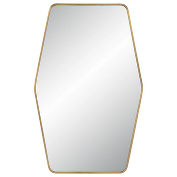 Mocha 40" Tall Rectangular Mirror, Satin Brass