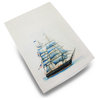 Betsy Drake Whaling Ship Kitchen Towel 19 Inch X 19 Inch