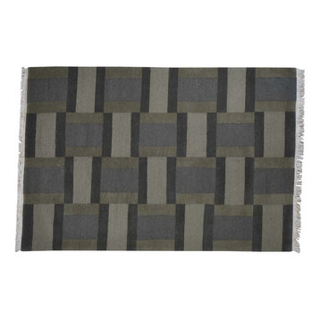 6'x8'10" Modern Nepali Handmade Pure Wool Oriental Closeout Rug