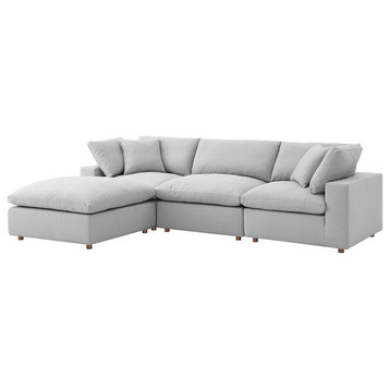 Modular Sectional Deep Sofa Set, Gray, Fabric, Modern, Lounge Hospitality
