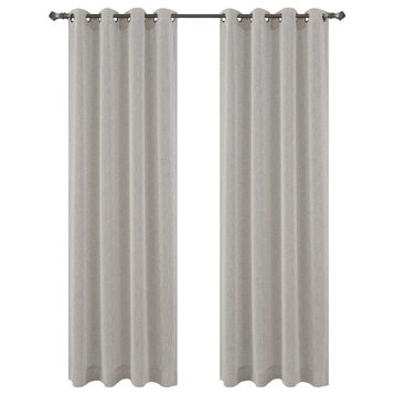 Chloe Drapery Curtain Panels with Grommets, Oyster