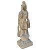 Chinese Stone Standing Kwan Yin Tara Bodhisattva Statue Hcs7201