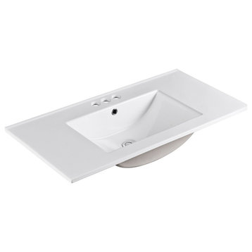 36" Single Sink Ceramic Top-3 Holes