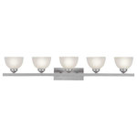 Livex Lighting - Livex Lighting 4205-91 Somerset - Five Light Bath Bar - Shade Included: YesSomerset Five Light  Brushed Nickel Satin *UL Approved: YES Energy Star Qualified: n/a ADA Certified: n/a  *Number of Lights: Lamp: 5-*Wattage:100w Medium Base bulb(s) *Bulb Included:No *Bulb Type:Medium Base *Finish Type:Brushed Nickel