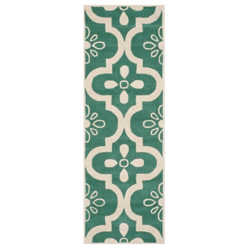 Safavieh Chatham Collection CHT751 Rug, Teal/Ivory, 2'3"x7'