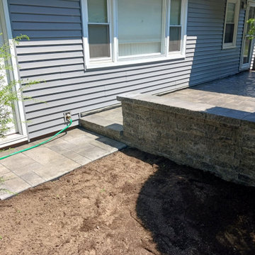 Raised Paver Patio with Built-in Seating Walls