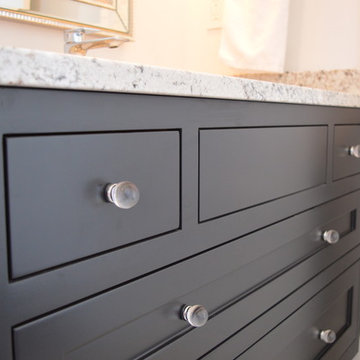 Custom made face framed black vanity