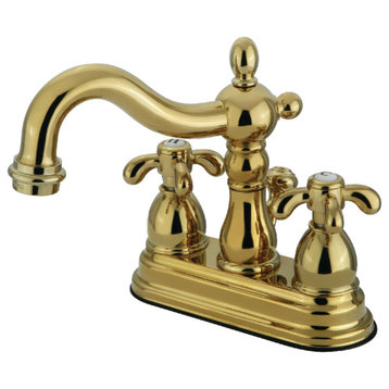 Kingston Brass 4" Centerset Bathroom Faucet, Polished Brass