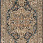 Karastan Rugs - Karastan Rugs Gloucester Blue 6'6"x9'6" Area Rug - A modern interpretation of an antique Heriz inspired style, Karastan's Gloucester Area Rug is vibrant with a palette of indigo blue, purple, coral, green, beige and gray. This debut of the Estate Collection combines modern conscious construction techniques with the lavish design details synonymous with Karastan's legacy for timeless traditional styles. Ideal for elegant entryways, luxurious living rooms, beautiful bedrooms, opulent offices and more, the area rugs of this collection are woven with Karastan's exclusive eco-friendly EverStrand, a premium recycled synthetic yarn created from post-consumer plastic water bottles. Silky-soft to the touch, this sustainable style is also durably designed to be wear and stain resistant.