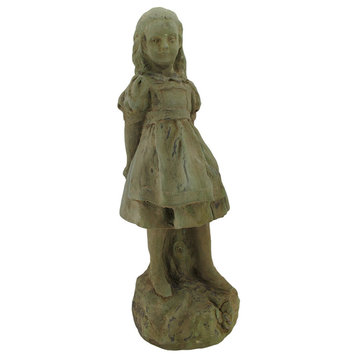 Alice in Wonderland Verdigris Finish Cement Statue 19.5 in