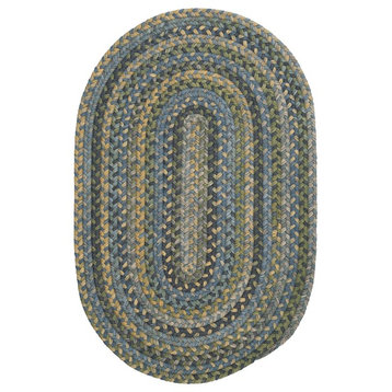 Colonial Mills Rustica RU50 Whipple Blue Traditional Area Rug, Oval 7'x9'
