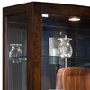 Curved Front 5 Shelf Curio Cabinet in Mahogany Brown by Pulaski Furniture