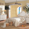 Aruba White Wicker 4 Piece Nautical Shutter Style Bedroom Collection