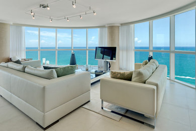 Living room - contemporary living room idea in Miami