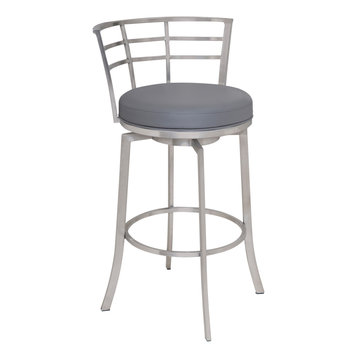 Viper Gray PU Upholstery Stool, Counter Height