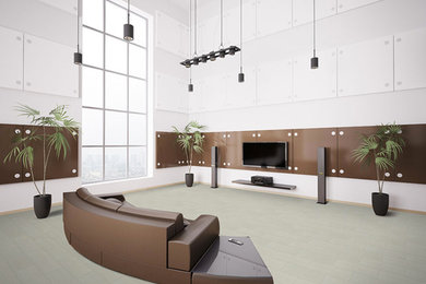 Inspiration for a modern living room remodel in Montreal