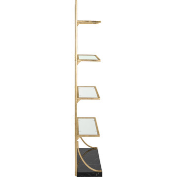 Spano 4TIER Marble Bse Etagere - Gold, Black