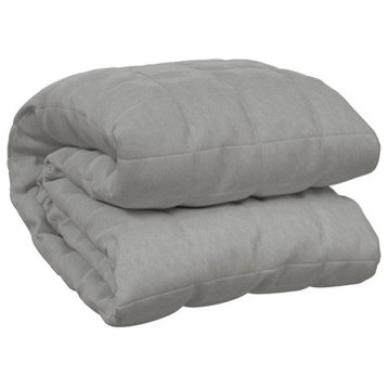 vidaXL Weighted Blanket Heavy Quilt Blanket Gray 78.7"x78.7" 19.8 lb Fabric