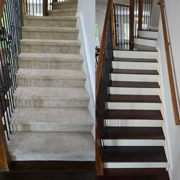 Carpet to Dark Wood Stairtreads