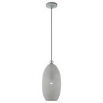 Livex Lighting - Livex Lighting 49101-80 Dublin - 18" One Light Pendant - Canopy Included: Yes  Shade IncDublin 18" One Light Nordic Gray/Brushed UL: Suitable for damp locations Energy Star Qualified: n/a ADA Certified: n/a  *Number of Lights: Lamp: 1-*Wattage:60w Medium Base bulb(s) *Bulb Included:No *Bulb Type:Medium Base *Finish Type:Nordic Gray/Brushed Nickel