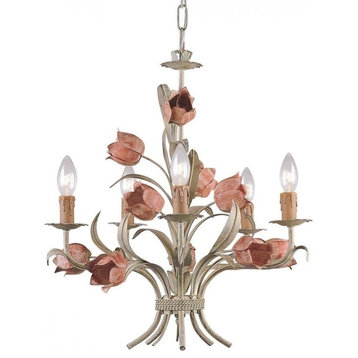 Southport 5-Light Chandelier, Sage and Rose
