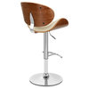 Armen Living Naples Swivel Barstool in Chrome finish with Cream Faux Leather and